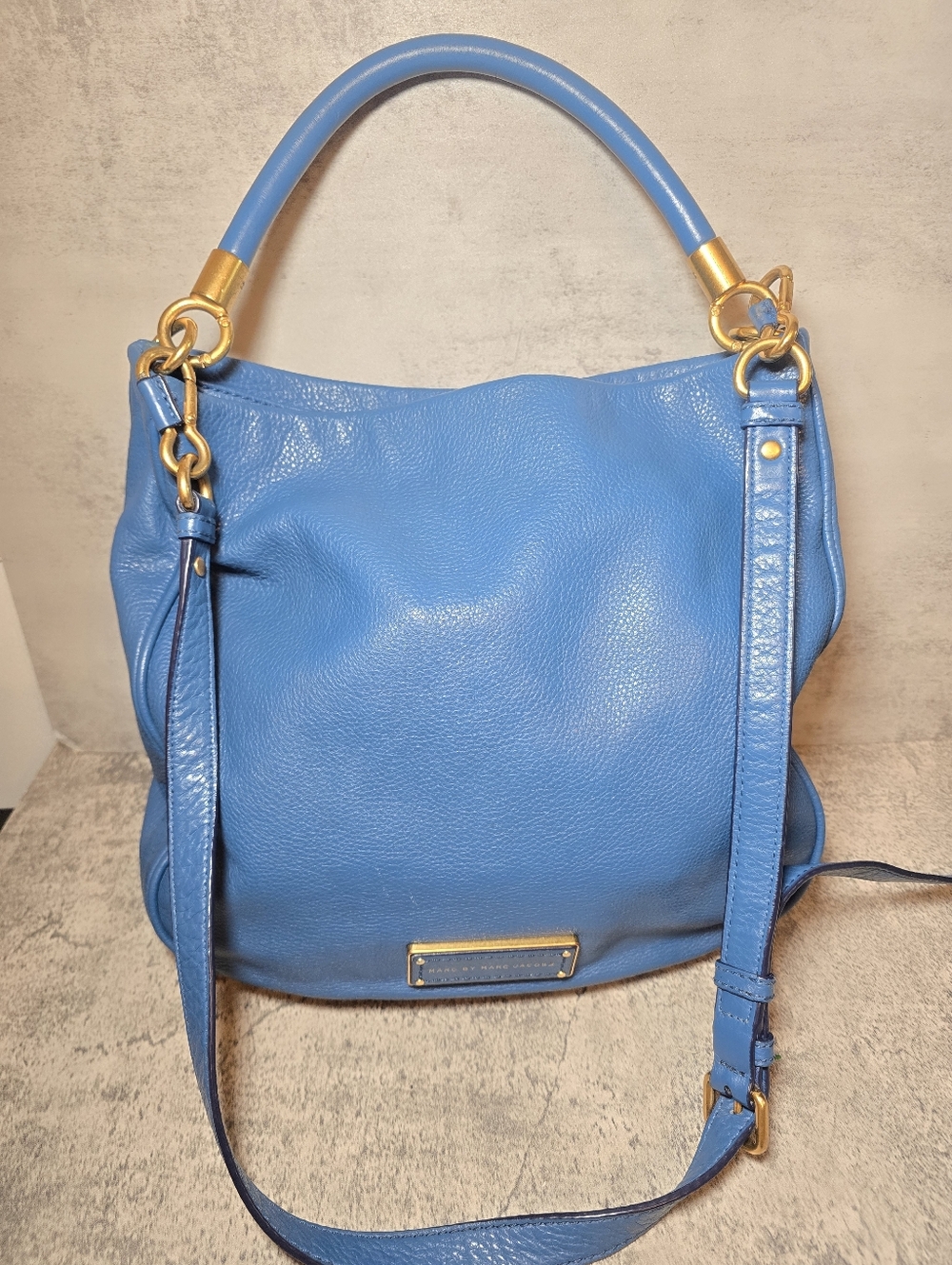 Marc by Marc Jacobs Hobo Leather Bag Crossbody Shoulder Teal Blue - Picture 2 of 11